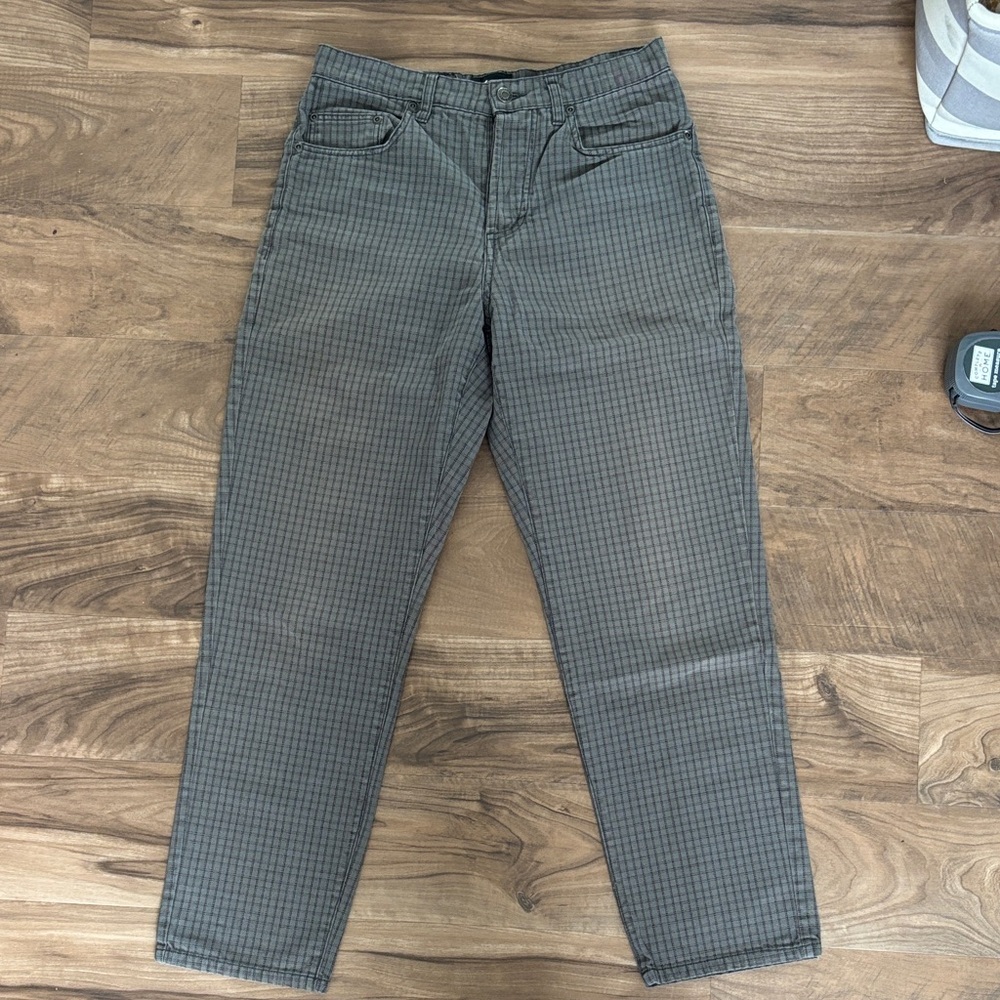 Stussy Mens Check Big Ol Jeans Grey Checkered